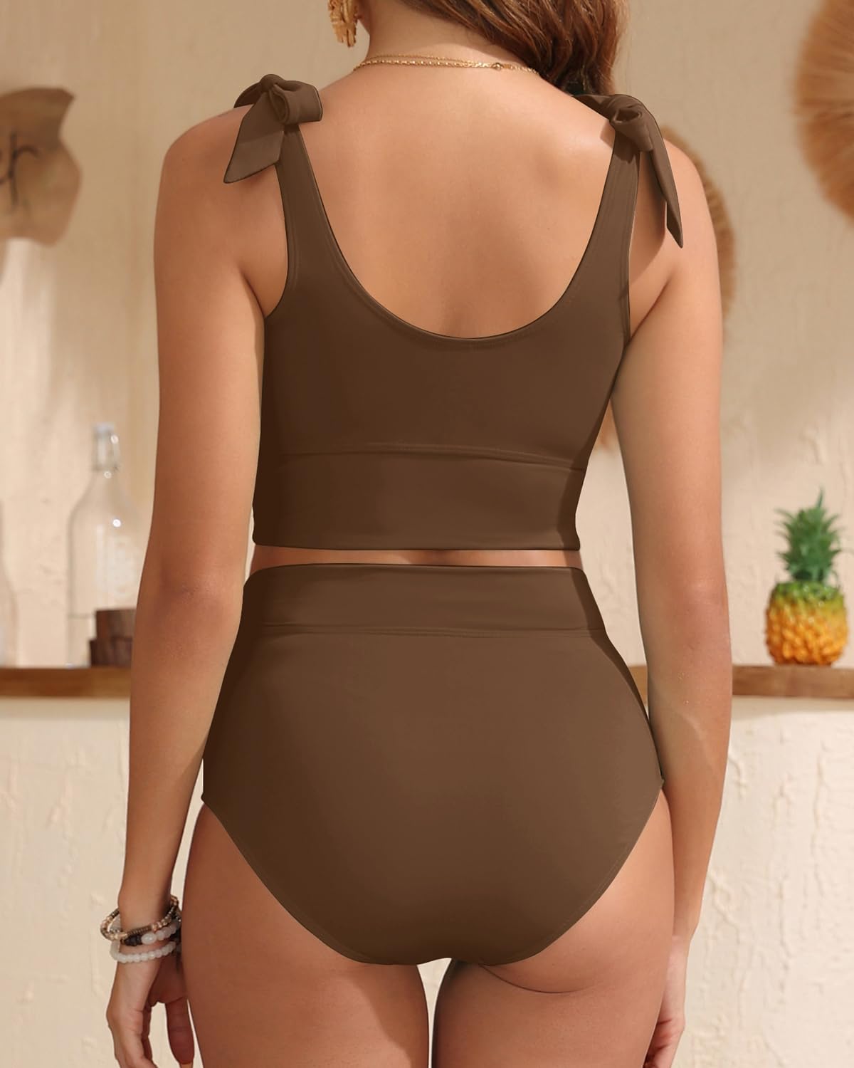 Women's Two Piece High Waisted Swimsuits Women Tummy Control Bikini