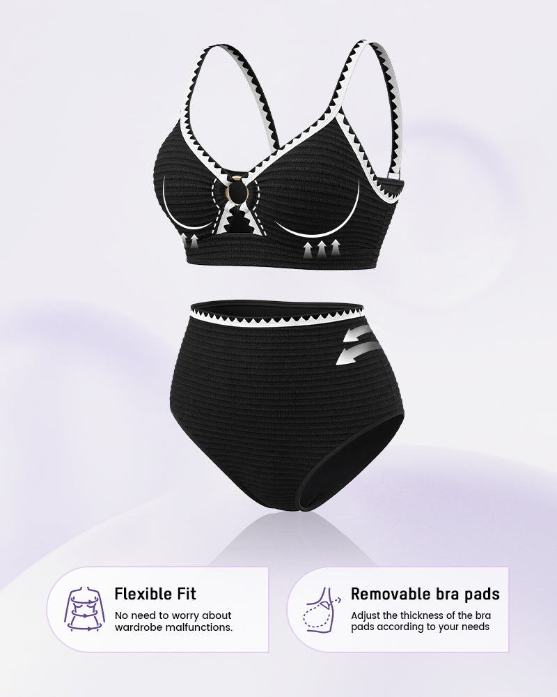 Women's High-Waist V-Neck Bikini Set