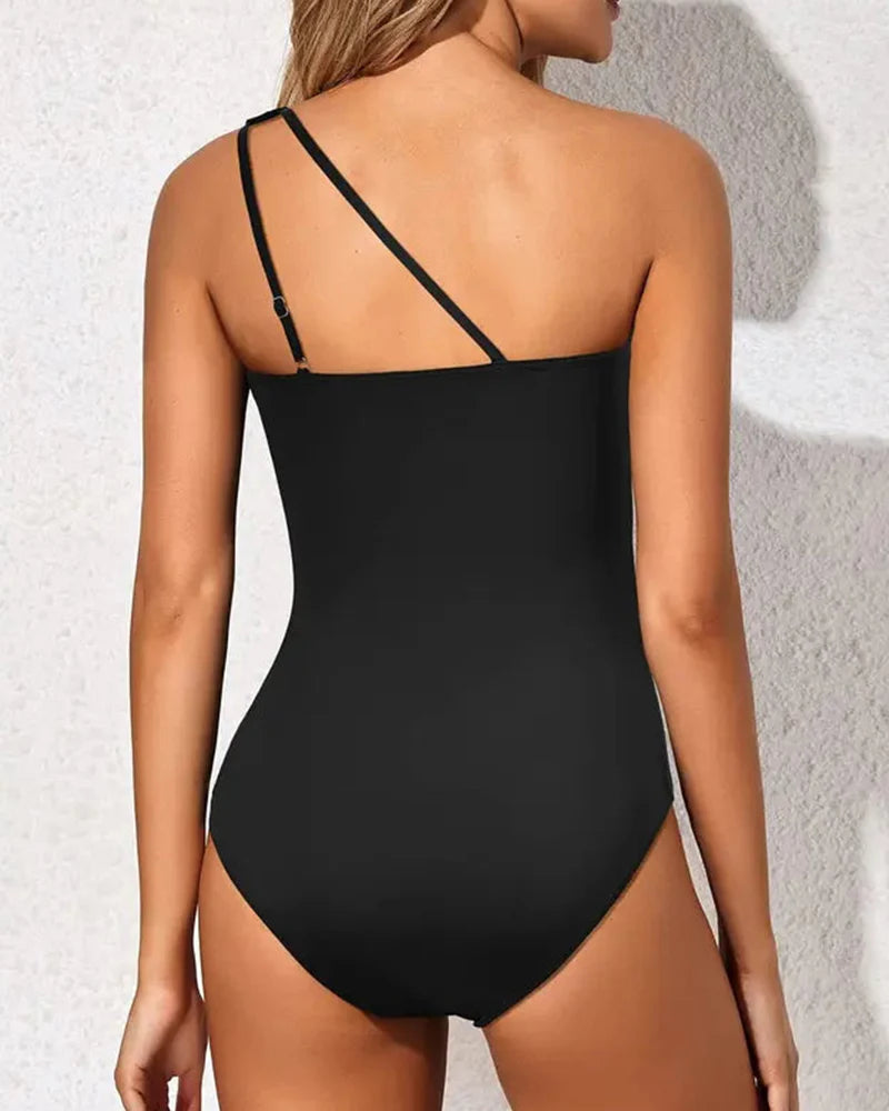 Women's One Shoulder One Piece Swimsuit for Women Tummy Control